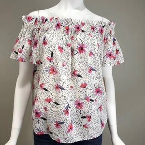 New Cremieux off shoulder blouse top floral